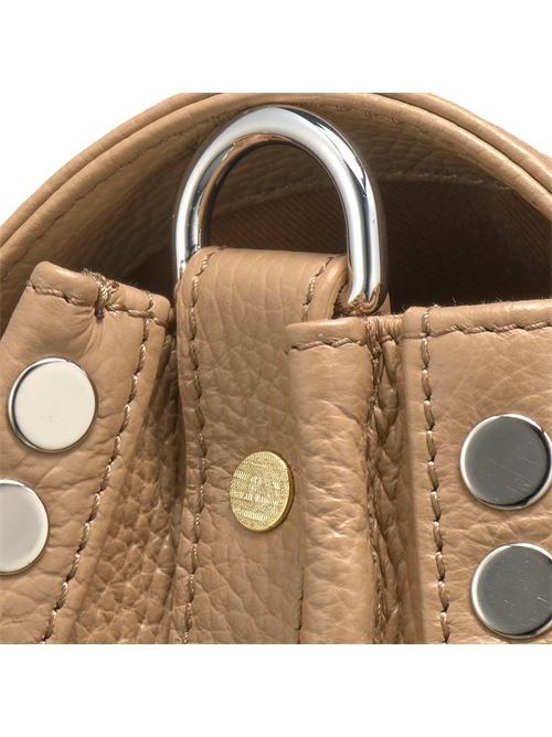 BORSA POSTINA® MEDIUM IN PELLE MARTELLATA BROWN CAPPUCCINO ZANELLATO | 068010-0040000MZ0261