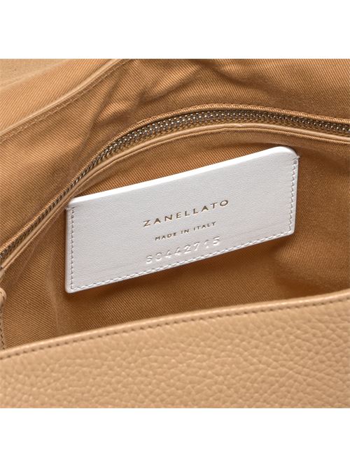 BORSA POSTINA® MEDIUM IN PELLE MARTELLATA BROWN CAPPUCCINO ZANELLATO | 068010-0040000MZ0261