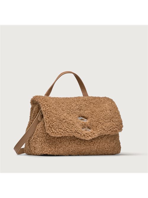 BORSA POSTINA® SMALL IN TESSUTO TEDDY BROWN ZANELLATO | 068590-1110000SZ0221