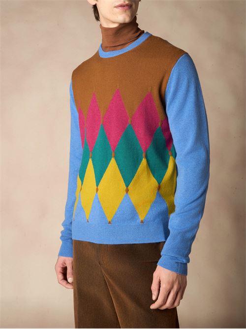GIROCOLLO IN PURO CASHMERE INSTARSIATO A ROMBI BALLANTYNE | B2P00012K1493006