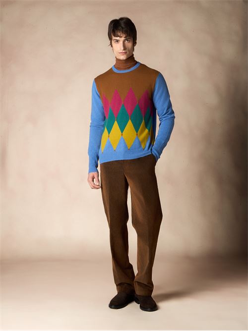 GIROCOLLO IN PURO CASHMERE INSTARSIATO A ROMBI BALLANTYNE | B2P00012K1493006
