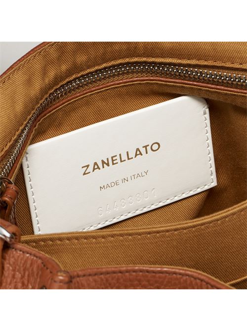 BORSA POSTINA® SMALL IN PELLE MARTELLATA BROWN CANALETTO ZANELLATO | 068010-0040000SZ0283