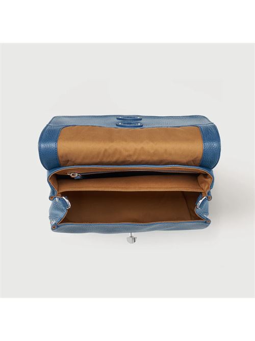 BORSA POSTINA® SMALL IN PELLE MARTELLATA BLUE PAVON ZANELLATO | 068010-0040000SZ0536