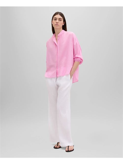 CAMICIA IN COTONE CON COLLO ALLA COREANA - ROSA ASPESI | 5415L06610265