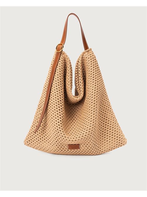 Borsa Todo Elba Large a spalla in cotone e pelle ORCIANI | B02194ELBCUO