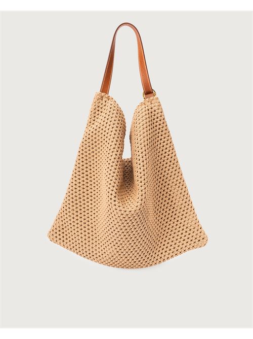 Borsa Todo Elba Large a spalla in cotone e pelle ORCIANI | B02194ELBCUO