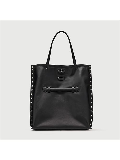 BORSA A' SPASSO® MEDIUM IN PELLE LISCIA BLACK LAVAGNA ZANELLATO | 068790-1910000MZ0001