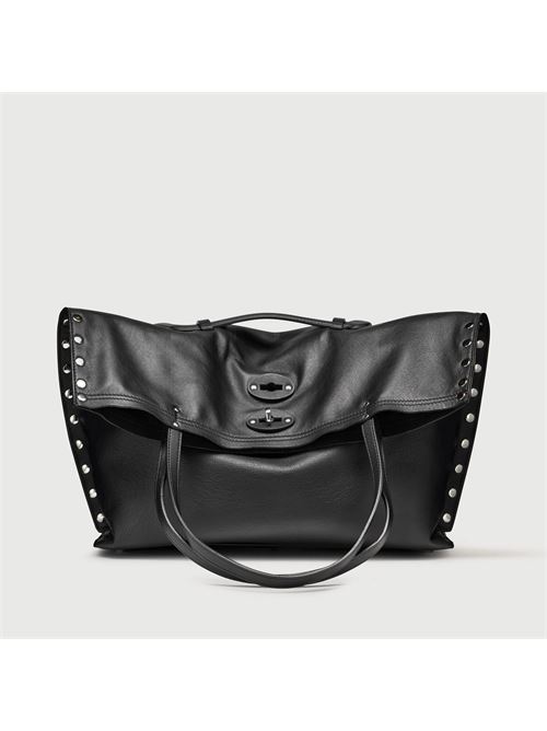 BORSA A' SPASSO® MEDIUM IN PELLE LISCIA BLACK LAVAGNA ZANELLATO | 068790-1910000MZ0001