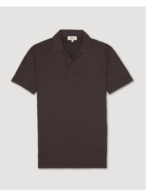Polo collo aperto Dennis in jersey di cotone, marrone - Moro ALTEA | 265515538