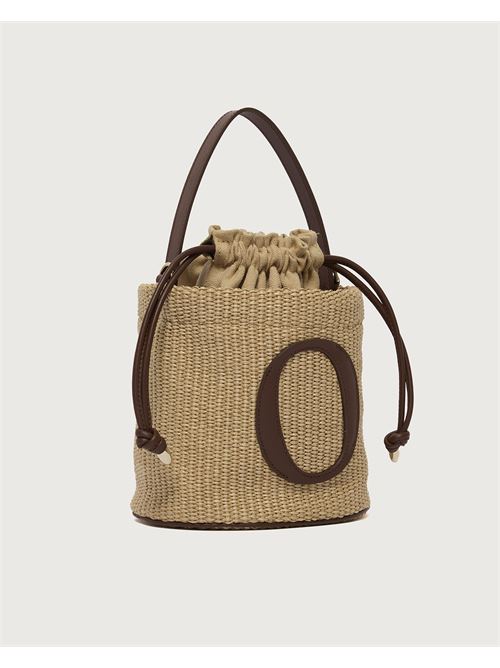 Secchiello Zanzibar a mano in tessuto e pelle ORCIANI | B02197ZNZBIS