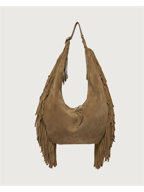 Borsa Isola Peach Fringe Large a spalla in suede ORCIANI | B02226PFGBIS