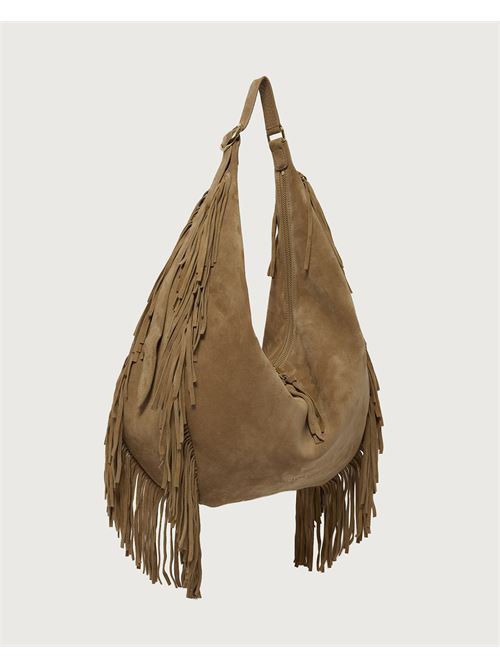 Borsa Isola Peach Fringe Large a spalla in suede ORCIANI | B02226PFGBIS