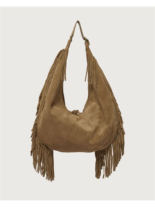 Borsa Isola Peach Fringe Large a spalla in suede ORCIANI | B02226PFGBIS