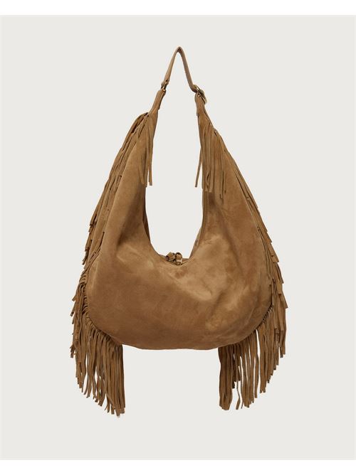 Borsa Isola Peach Fringe Large a spalla in suede ORCIANI | B02226PFGCOA