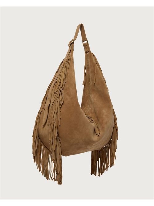 Borsa Isola Peach Fringe Large a spalla in suede ORCIANI | B02226PFGCOA