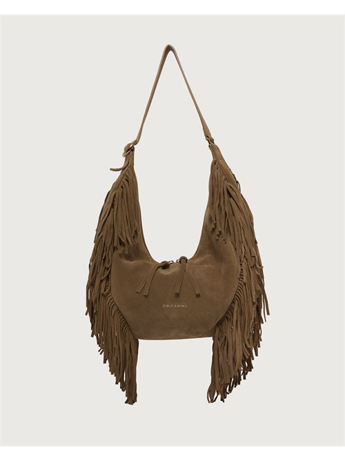 Borsa Isola Peach Fringe Small a spalla in suede ORCIANI | B02227PFGBIS