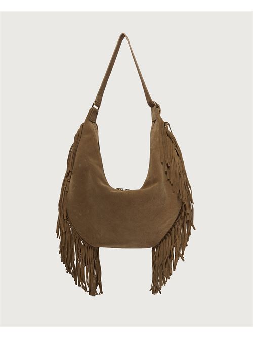 Borsa Isola Peach Fringe Small a spalla in suede ORCIANI | B02227PFGBIS