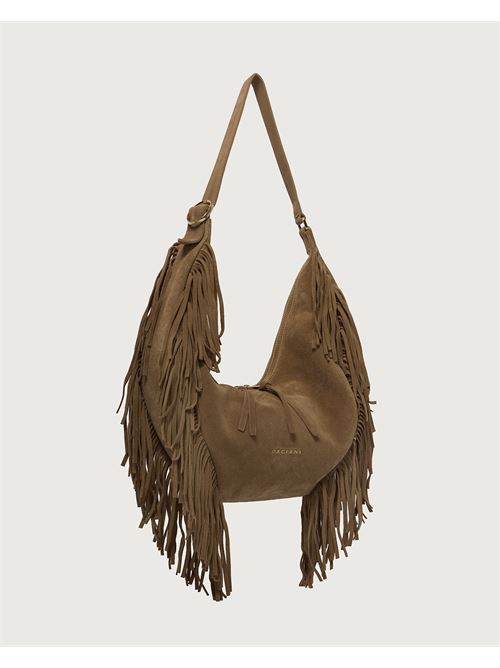 Borsa Isola Peach Fringe Small a spalla in suede ORCIANI | B02227PFGBIS