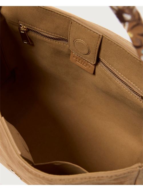 Borsa Sveva Peach Flowers Midi a spalla in suede con tracolla ORCIANI | BT2006PEFBIS