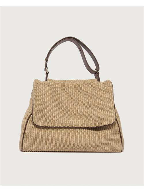 Borsa Sveva Zanzibar Midi a spalla in tessuto e pelle ORCIANI | BT2006ZNZBIS