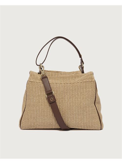 Borsa Sveva Zanzibar Midi a spalla in tessuto e pelle ORCIANI | BT2006ZNZBIS