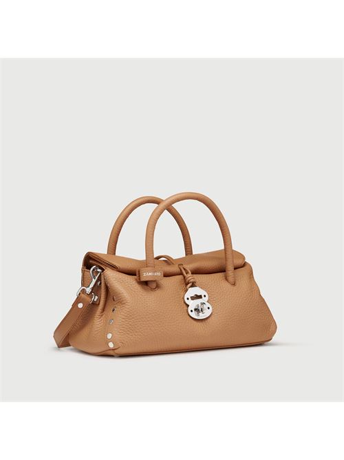 BORSA DOTTA® SMALL IN PELLE MARTELLATA BROWN RIBOLLA ZANELLATO | 068750-1120000SZ1159