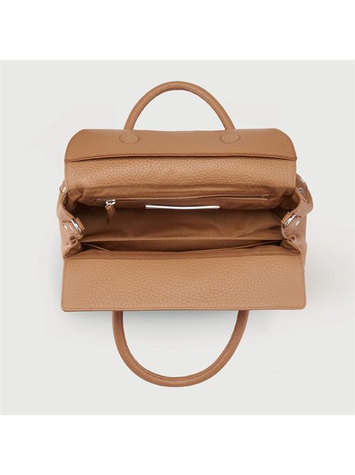 BORSA DOTTA® SMALL IN PELLE MARTELLATA BROWN RIBOLLA ZANELLATO | 068750-1120000SZ1159