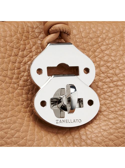 BORSA DOTTA® SMALL IN PELLE MARTELLATA BROWN RIBOLLA ZANELLATO | 068750-1120000SZ1159