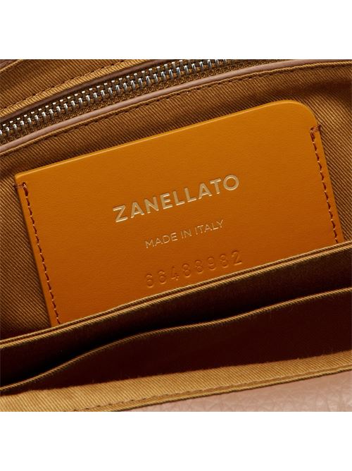BORSA DOTTA® SMALL IN PELLE MARTELLATA BROWN RIBOLLA ZANELLATO | 068750-1120000SZ1159