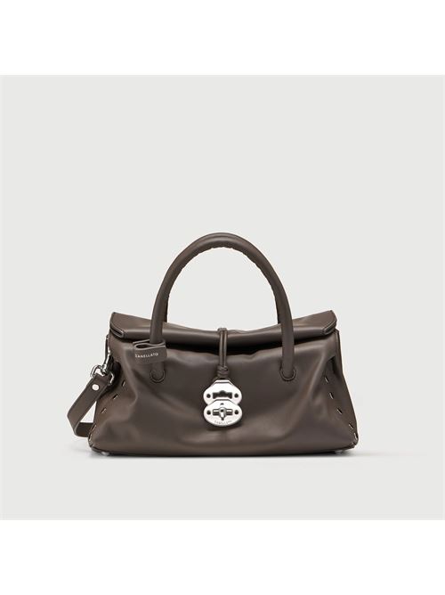 BORSA DOTTA® SMALL IN PELLE LISCIA BROWN GIANDUIOTTO ZANELLATO | 068750-1910000SZ1154