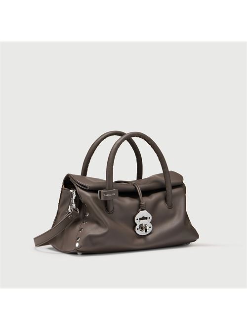 BORSA DOTTA® SMALL IN PELLE LISCIA BROWN GIANDUIOTTO ZANELLATO | 068750-1910000SZ1154